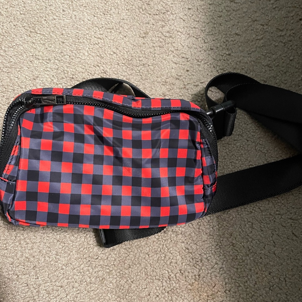 Iris & Rainbow plaid 57” crossbody bag. Regular and plus size friendly